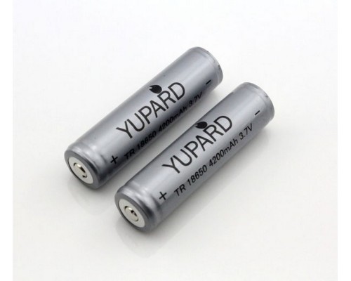 Аккумулятор литиевый  YUPARD 18650 3.7V Rechargeable Battery 4200mAh (1шт)