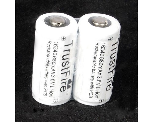 Аккумулятор литиевый TrustFire Protected 16340 880mAh 3.6V Rechargeable Li-Ion Batteries (1 шт)