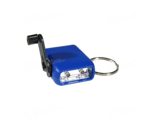 Фонарь динамо Super Mini 2-LED Hank-Crank Battery-Free Keychain