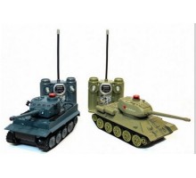 Радиоуправляемый танковый бой Abtoys Т34 и Tiger 1:28 27 МГц 35 МГЦ 40 МГц