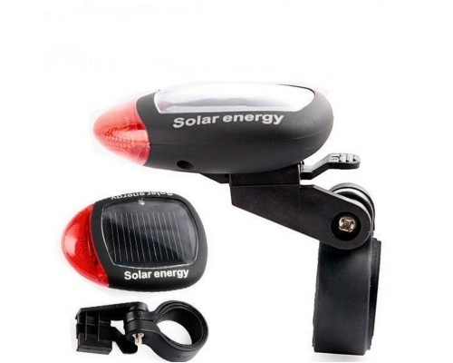 Фонарь для велосипеда 2 LED Solar Power Bike Bicycle LED Tail Rear Light Lamp LED warning light
