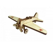 Пазлы 3D деревянный подвижный Lemmo Советский истребитель - И-16 (I-16)