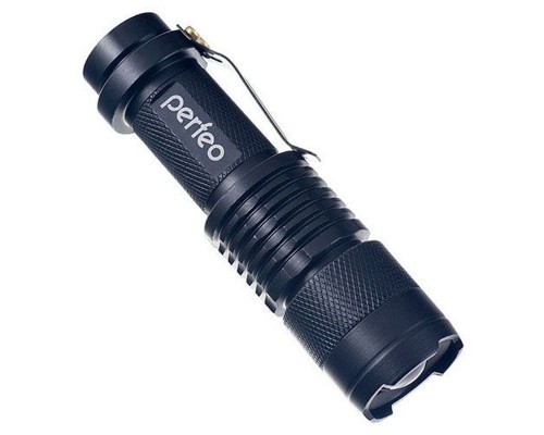 Фонарь PERFEO LT-031-A Black (карманный, 1LEDx3W, аккумулятор, 220В, металл, 200 LM)