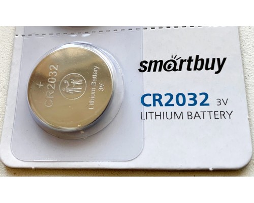 Элементы питания Cr2032 3V (1 шт) Smartbuy Lithium