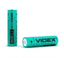 Аккумулятор литиевый VIDEX 18650 2200mAh без защиты 1 шт
