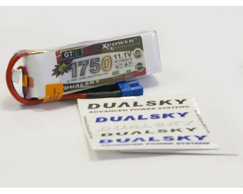 Аккумулятор LI-PO 11.1V 1750mAh 3S1P 45C/6C charge Dualsky GT-S
