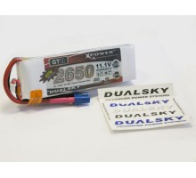 Аккумулятор LI-PO 11.1V 2650mAh 3S1P 11.1V 45C/6C Dualsky GT-S