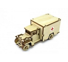 Пазлы 3D Деревянный конструктор подвижный Lemmo Советский грузовик (ЗИС-3)
