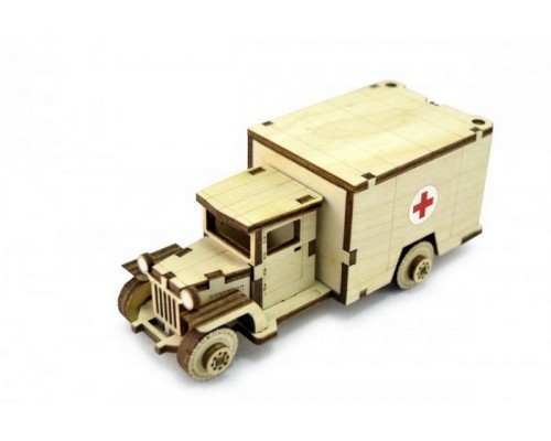 Пазлы 3D Деревянный конструктор подвижный Lemmo Советский грузовик (ЗИС-3)